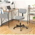 thumbnail image 4 of JJS Low Back Metal Armless Computer Chair with Thick Seat Cushion Pad in Gray, 4 of 6