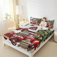 thumbnail image 4 of Manfei Merry Christmas Twin Sheet Sets 3 Pieces for Kids, Farmhouse Truck Twin Fitted Sheet, Xmas Tree Flat Sheet, Microfiber Bedroom Decor, 4 of 7