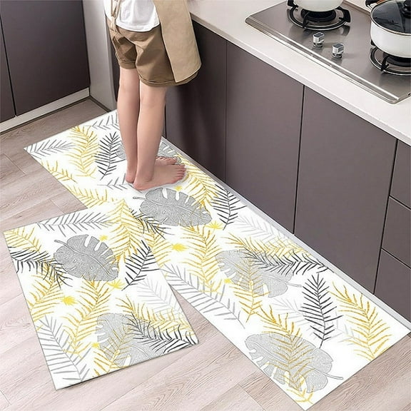 Kitchen Rug Waterproof Washable Home Absorbent Non-slip Bath Foot Mat Living Room Bedroom Door Mat Entrance Indoor Kitchen Set