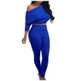 thumbnail image 2 of SBYOJLPB Length Pants Fashion Women Autumn Lady Split 2 Piece Sports Suit Set Casual Solid Color Suit, 2 of 4