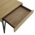 thumbnail image 3 of Weston Home Nadian Wood and Black Metal One Drawer End Table, Oak, 3 of 10