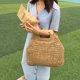 thumbnail image 4 of Bolso de mano de paja Bolso de mano grande informal tejido a mano para mujer Bolso de playa de paja con bolsillo forrado, 4 of 5