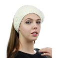 thumbnail image 4 of NYFASHION101 Hand Knitted Furry Flowers Winter Headband Headwrap - NAG324Y, White, 4 of 4