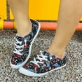 thumbnail image 5 of Women Halloween Christmas Canvas Sneakers Casual Lace up Flats Loafers Comfortable Walking Slip on Shoes, 5 of 7