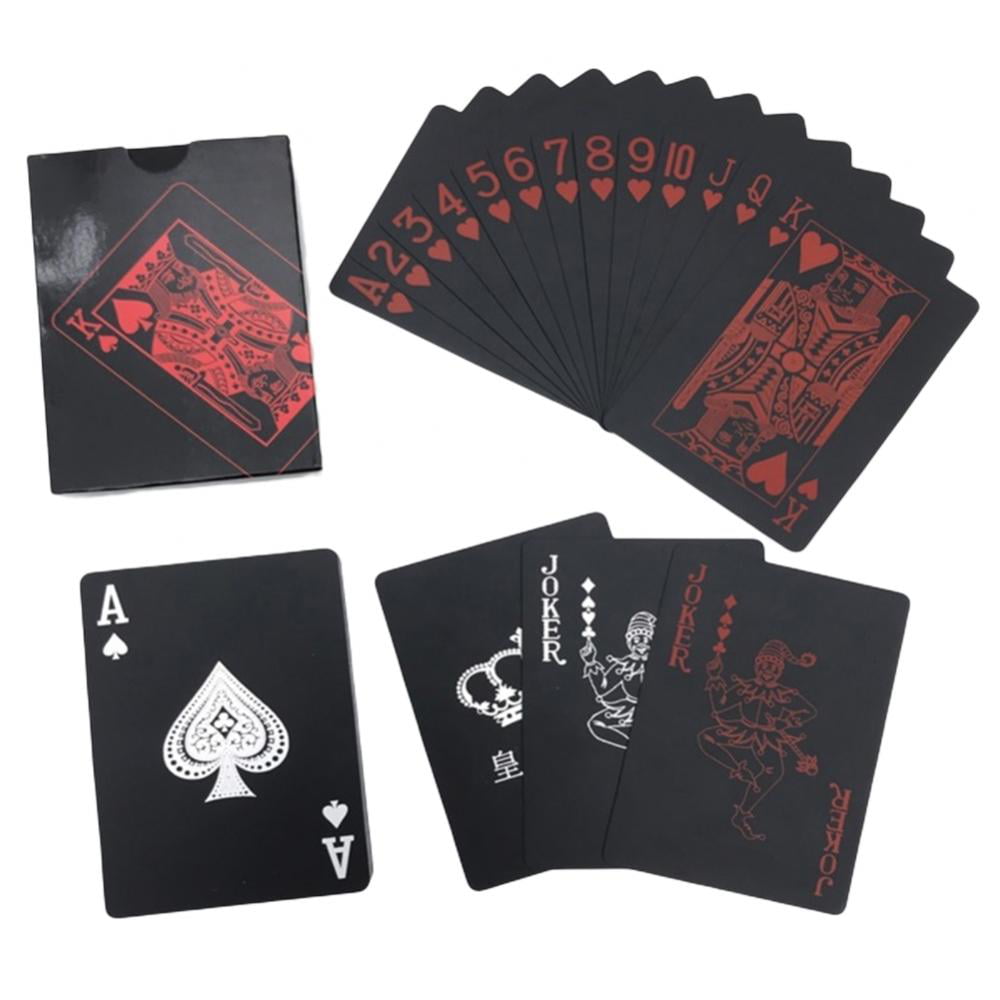 UK Waterproof Plastic Professional Playing Cards Poker Pub Game Deck Black 