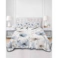 thumbnail image 3 of Blue Beige Spring Floral Summer Quilt Set Twin Size, Soft Microfiber Quilted Bedding Set with 2 Pillow Shams, Summer Botanical Watercolor Lightweight All Season Bedspread Coverlet for Bedroom 68"x86", 3 of 6