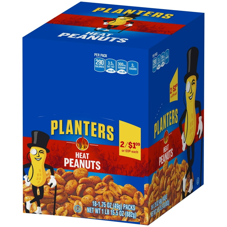 peanuts PLANTERS, Heat Peanuts, 18 ct, 1.75 oz Packs, Single-Serve Pack