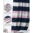 thumbnail image 3 of Pink Navy Blue Striped Blackout Curtains for Bedroom Living Room Darkening Curtains 63 Inches Long Minimalist Abstract Lines Artwork Window Curtain 2 Panels Set Window Treatment Drapes 52"x63", 3 of 9