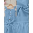 thumbnail image 6 of PureChapter Girls Romper Girls Jumpsuit Solid Color Ruffle Strap Smocked Jumpsuit with Belt & Pockets 5-12Y, 6 of 9