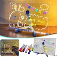 thumbnail image 3 of IFNWSV 11.81x7.87in Acrylic Dry Erase Board with Light, LED Note Board with Color, Light Up Dry Erase Board with Adjustable Stand, Memo Message Board for Home Desk Office School, 3 of 9