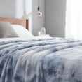 thumbnail image 4 of Home Soft Things Tie Dyed Double Sided Faux Fur Throw - Blue - 50" x 60", 4 of 5