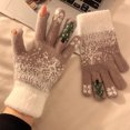 thumbnail image 2 of SUXIAN Winter Gloves Women Christmas Fingerless Touchscreen Knitted Five Finger Thermal Warmth Festive Holiday Gloves Winter Womens Grey One Size, 2 of 3