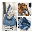 thumbnail image 3 of Bolso KlaOyer de lona tipo bandolera grande, color verde hobo, para mujeres y hombres, 3 of 6