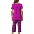 thumbnail image 7 of yievot Womens Capri Pajama Sets Short Sleeve Top and Capri Pant Set Soft Sleepwear Printed 2 Piece Lounge Sets, 7 of 7