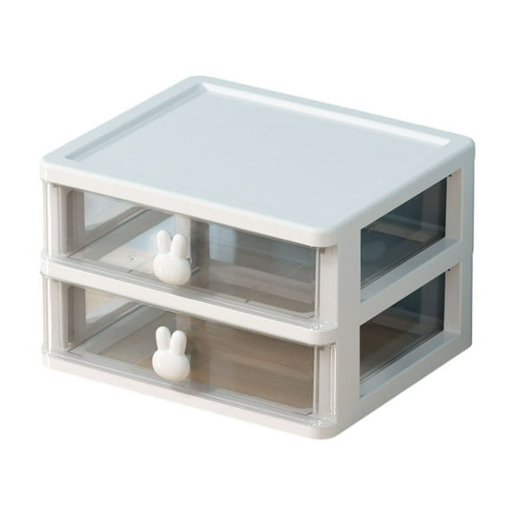 Taotanxi 1Pc Plastic Storage Drawers Two Layer Drawer Type Closet Transparent Desktop Storage Box for Office Home