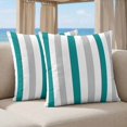 thumbnail image 5 of 16x16 Pillow Covers Set of 2, Teal Grey Striped Square Throw Pillow Covers for Couch/Sofa/Living Room, Geometric Vertical Stripes Minimalist Decorative Soft Pillowcases for Couch Throw Pillows, 5 of 9