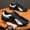 Black, variant on New Men Casual Shoes Summer Thin Section Baotou Half Slippers Fashion Wild Flat-bottomed Bean Shoes Men Sneakers