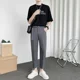 thumbnail image 4 of Pantalones de verano para hombre, ajustados, con cinturón, holgados, con 9 bolsillos, elásticos, para traje social, 2024, 4 of 5