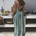 thumbnail image 2 of XIAOCHA Eyelet-Embroidered Maxi Dress for Women Spaghetti-Strap Scoop-Neck Summer Beach Tunic Gown, 2 of 8