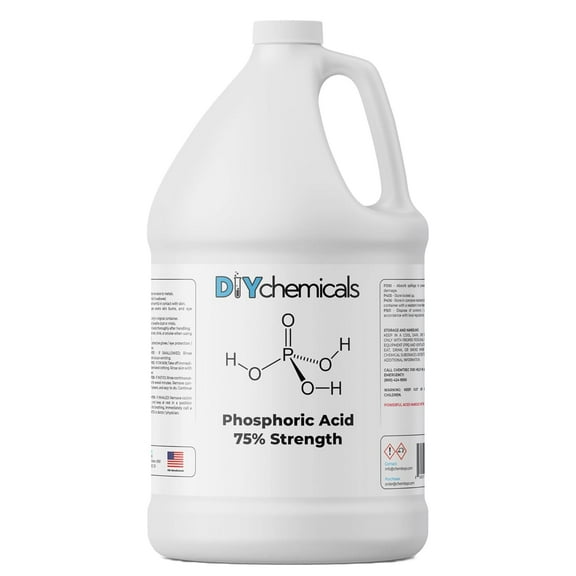 DIYChemicals Phosphoric Acid 75% – Rust Remover, Wood Stain Remover, pH Control, High Purity Orthophosphoric Acid for Metal, Fertilizers - Made in USA - Half Gallon (64 fl oz)