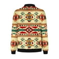 thumbnail image 5 of JURANMO Zip Up Sweatshirts Jackets with Pockets for Women Long Sleeve Casual Loose Bomber Jacket Vintage Ethnic Print Flight Jacket Outwear Khaki S Prime By Hour, 5 of 6