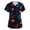 Multicolor, variant on Halloween Womens Scrub Tops Happy Funny Pumpkin Graphic Short-Sleeve V-Neck Medical Uniforms Horror Cute Vacation Costume with 2 Pockets Black S