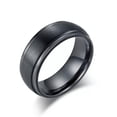 thumbnail image 7 of 8MM Black Matte Silver Rings Wedding Bands Men's Engagement Ring Titanium Steel, 7 of 7