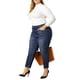 thumbnail image 4 of Jeans de mezclilla para mujer de talla grande Agnes Orinda, de tiro medio, elásticos, ajustados, casuales, 4X, azul, 4 of 8