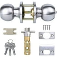 thumbnail image 6 of Fixdono Doorknob, Entry Doorknobs Lock with Keys, for Front Door, Exterior and Interior Doors, Satin Nickel Finish, 6 of 7