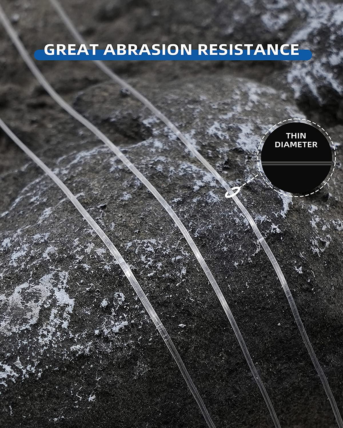 BLUEWING Monofilament Fishing Line Clear Invisible Thin Diameter Fishing String Mono Fishing Line, Dia.0.9mm*500YD*100LB