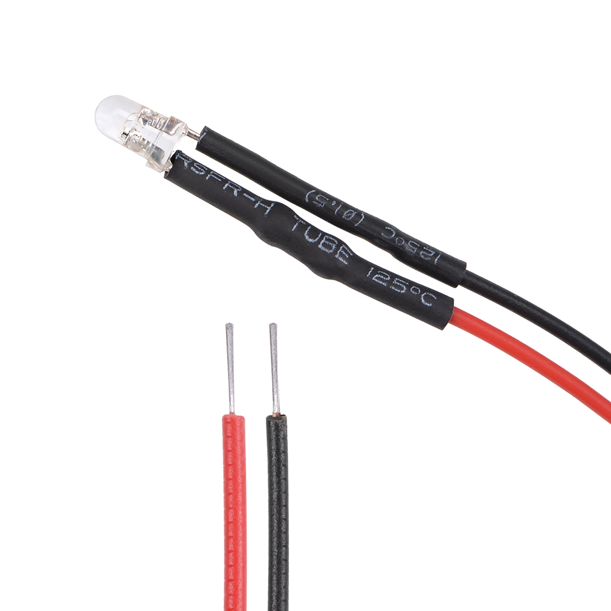10 St/ück vorverdrahtete LED-Diode 12 V 0,06 W 3 mm LED mit geringem Stromverbrauch Leuchtdiode Mehrfarbiges LED-Diodenkabel rot 20 cm