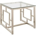 thumbnail image 1 of Coaster Contemporary Tempered Glass Top Square End Table in Nickel, 1 of 3