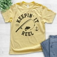 thumbnail image 2 of Kids Keepin' It Reel Shirt, Youth Kids Boy Girl T-Shirt, Fishing Shirt, Fish Pun Shirt, Yellow, Small, 2 of 4