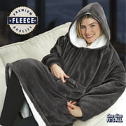 Huggle Blanket Hoodie, Ultra Plush Blanket, Wearable Blanket for Men and Women, One Size, Grey