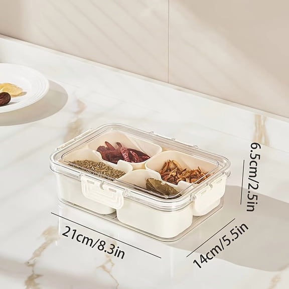 Divided Serving Tray with Lid , Food Storage Container, Snack Box, 8 Compartment Snack Containers, Fruit Storage Containers