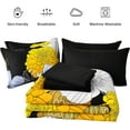 thumbnail image 3 of Dinjoy Comforter Set Bed in a Bag Bedding Set Yellow Black Floral King Size 7 Pieces 103"x90", 3 of 7