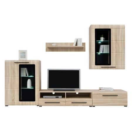 Black Red White Avrora 6 Piece Entertainment Media Center Wall Unit Black Red White Avrora 6 Piece Entertainment Media Center Wall Unit Set