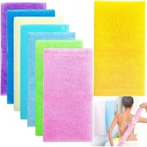 8 pcs Exfoliating Towel Beauty Skin Bath Wash Cloth/Towel Microabrasion Towel Nylon Japanese Bath Towel Magic Shower Washcloth for Body 35 inches Washcloth Loofah Exfoliating Body Scrub Back Scrubber