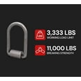 thumbnail image 5 of 20 pack 1/2" Heavy Duty Weld-On Extended Forged D Ring w/ Mounting Brackets - 11000 lbs Bracking Strength - Tie Down Anchor D-Ring for Trailer, Truck Cargo, RV, ATV Tiedowns, 5 of 11