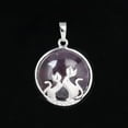 thumbnail image 1 of Pendentif Chat pour Collier Pierre Naturelle Perles Rondes Plates Pendentif Cœur d'Amour Femmes, 1 of 6