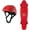 Skateboard Red + Helmet, variant on Kartium Skateboards Complete 22 Inch, Plastic Mini Cruiser Retro Skateboard for Kids Boys Girls Teens Youths Adults and Beginners