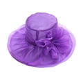 thumbnail image 7 of SPRING PARK Women's Foldable Double Layer Organza Church Kentcky Derby Fascinator Bridal Tea Party Wedding Lace Flower Hat, 7 of 7