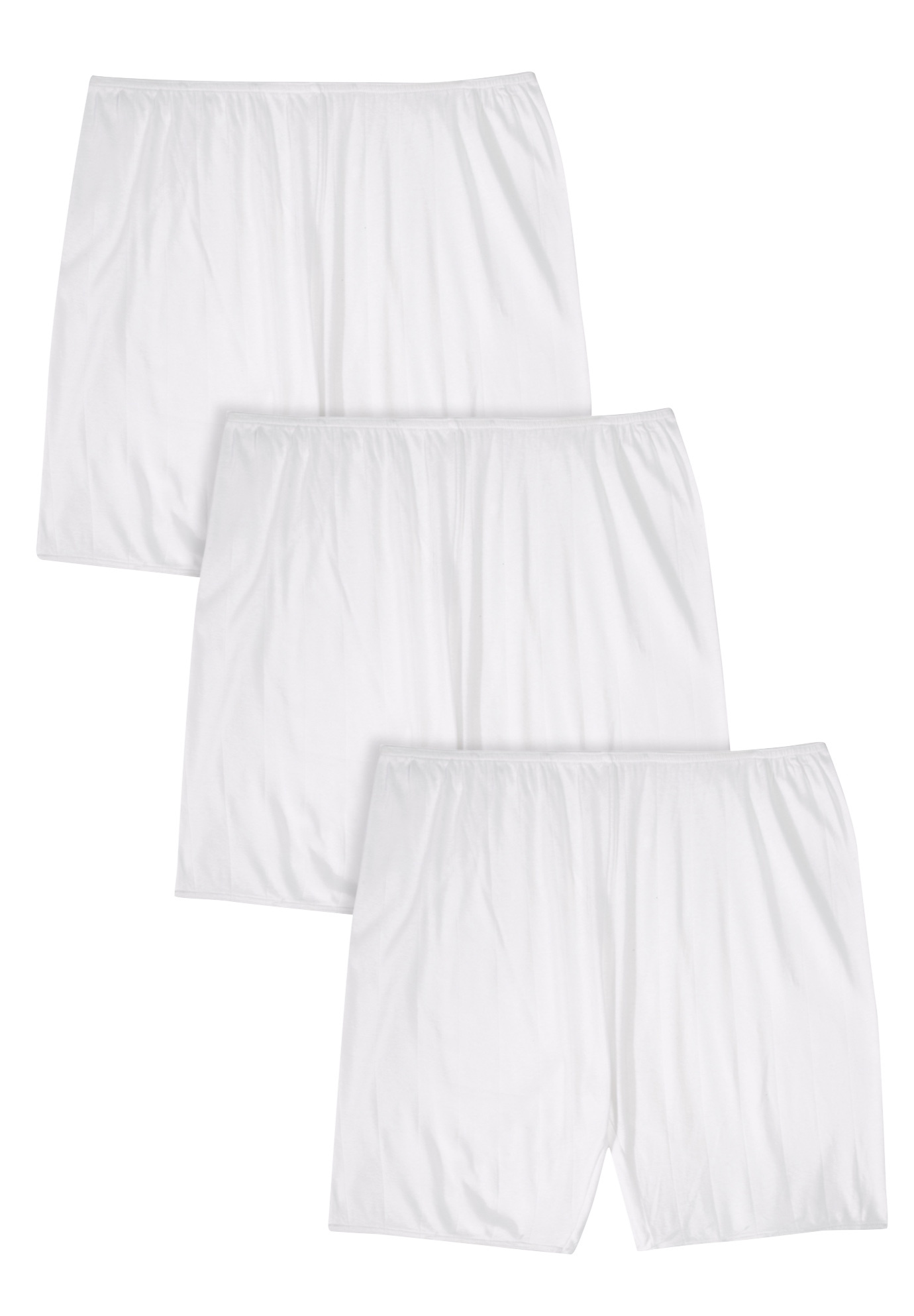 Comfort Choice Womens Plus Size 3-Pack Cotton Bloomer Panties
