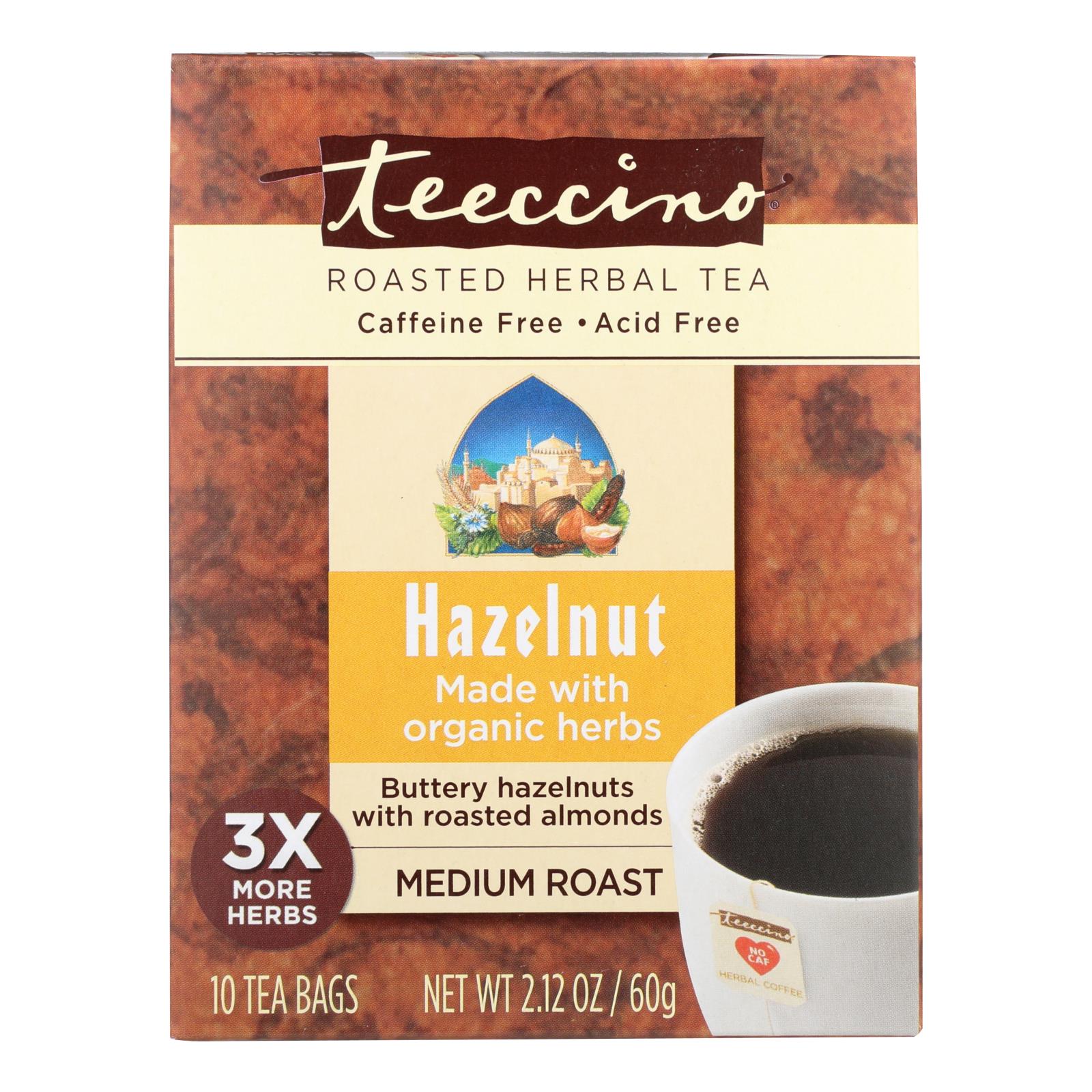 Teeccino Organic Tee Bags Mediterranean Hazelnut 10 Bags Walmart