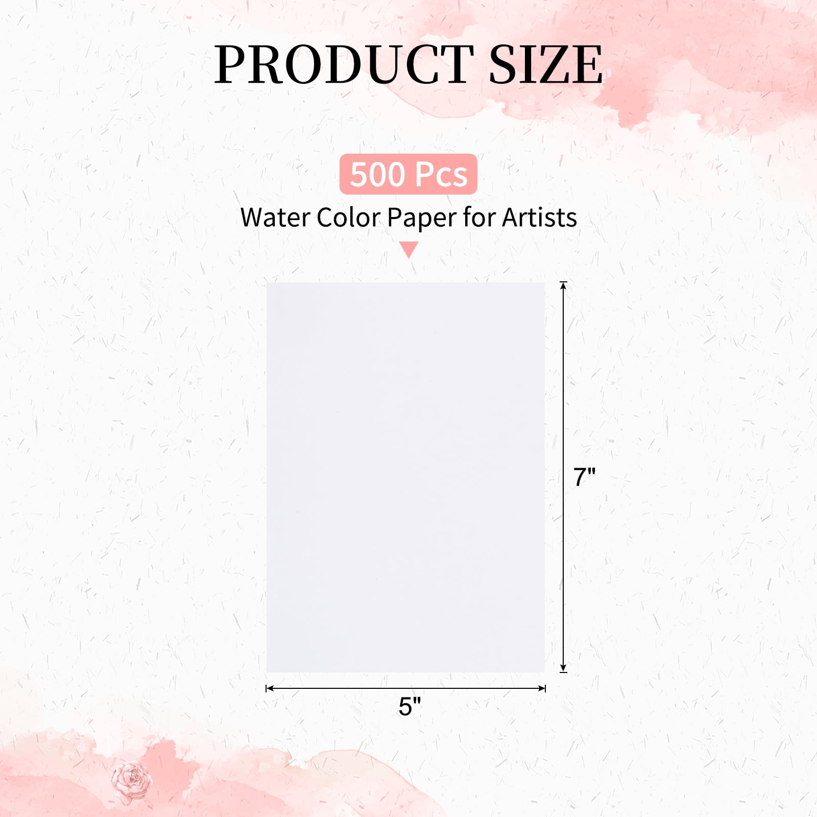 5"x7" Watercolor Paper Bulk, 500 Sheets Water Color Paper Cold Press Paper 92lb/250 GSM Watercolour Paper for Artists Drawing Painting
