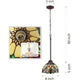 thumbnail image 6 of Tiffany Mini Pendant Light for Kitchen Island Dining Room Traditional Handicrafts Antique Stained Glass Hanging Light, 6 of 7