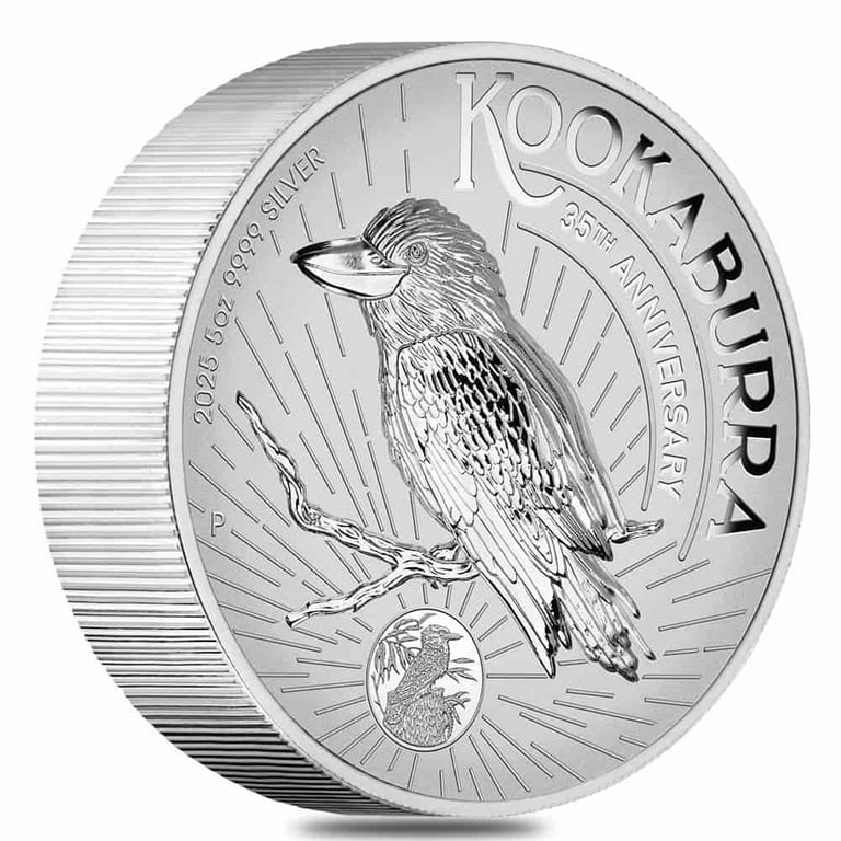 2018年 オーストラリア 8ドル 鳩 5oz 2025 5 oz Incused Silver Australian Kookaburra 35th Ann. Perth