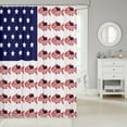 thumbnail image 2 of Pike Fish Shower Curtain American Flag Bath Curtain Ocean Themed Bathroom Decor Red And Blue Geometry Striped Waterproof Curtain Rustic Farmhouse Shower Curtain,72" W x 78" L, 2 of 5