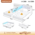 thumbnail image 2 of Double Twin Bed Frame for 2, Metal Corner Bed Frame with Storage Bookcase Divider & LED Lights & Charging Station, Daybed with Headboard and 2 Drawers, Twin Size Platform Beds for Teens, White, 2 of 9