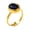 Dark Blue, variant on Women's Stainless Steel Oval White Stone Signet Ring Opening Adjustable Promise Statement Ring